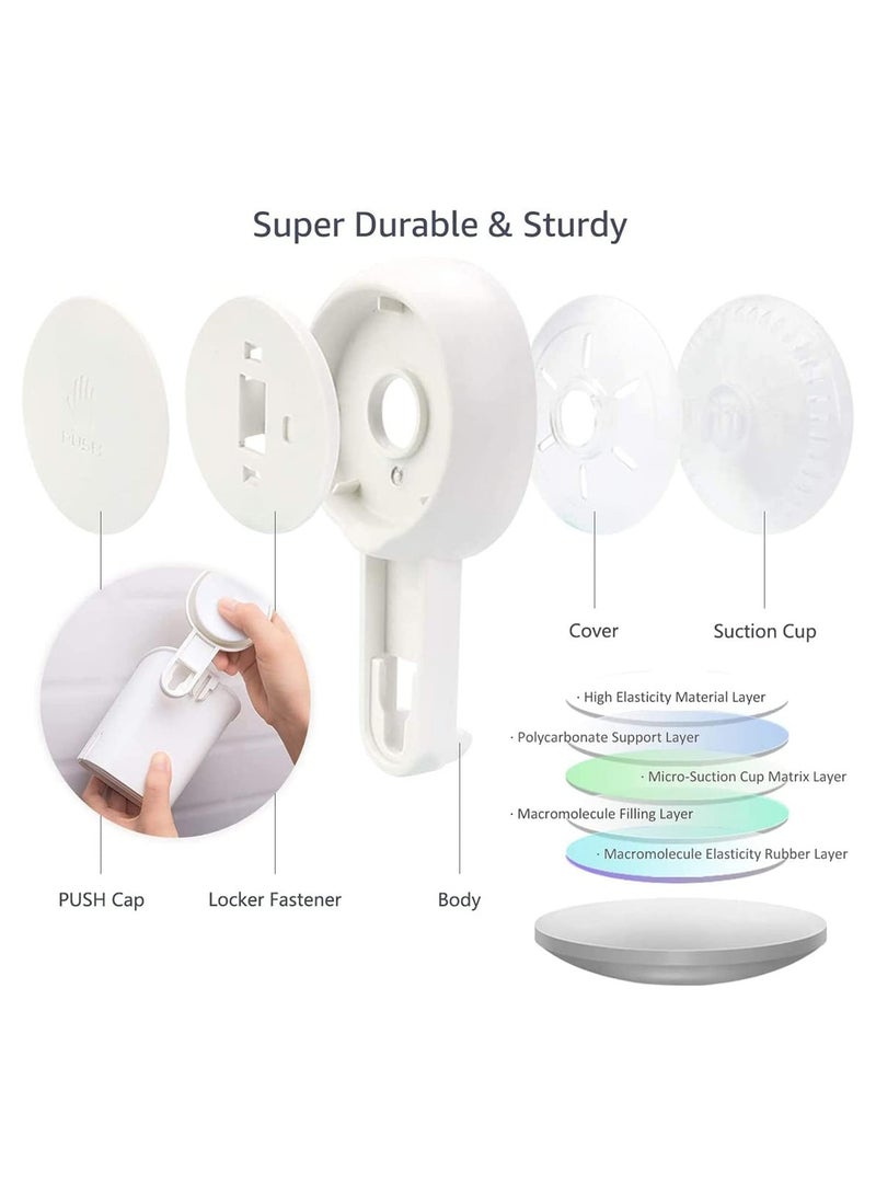 NANAO 2 Pack Toothbrush Holder Suction Cup Toothbrush, Organizer No Drilling Waterproof Wall Mounted Electric Toothbrush Holder for Toothpaste Razor Cup for Shower Bathroom Kitchen - Image 2