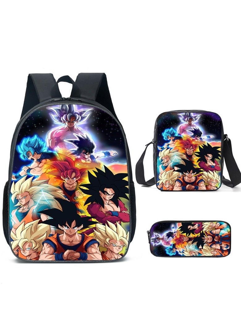 Dragon Ball New Three-piece Children's Backpack Backpack 42*15*30cm - Image 1