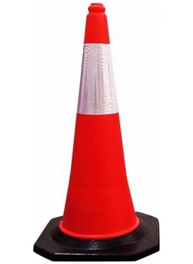 Xboat Traffic Safety Cone PPC with PE Base | 75 CM Road Safety Reflective Traffic Cone | High Visibility Red Traffic Cone | Portable Wind Resistant Traffic Cone with Black Baset - Image 1