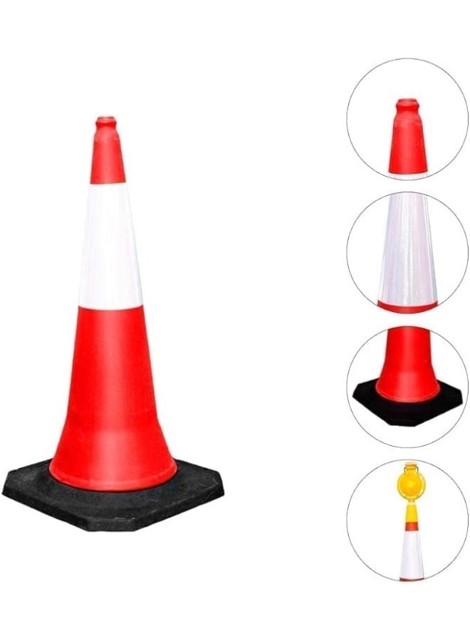 Xboat Traffic Safety Cone PPC with PE Base | 75 CM Road Safety Reflective Traffic Cone | High Visibility Red Traffic Cone | Portable Wind Resistant Traffic Cone with Black Baset - Image 3