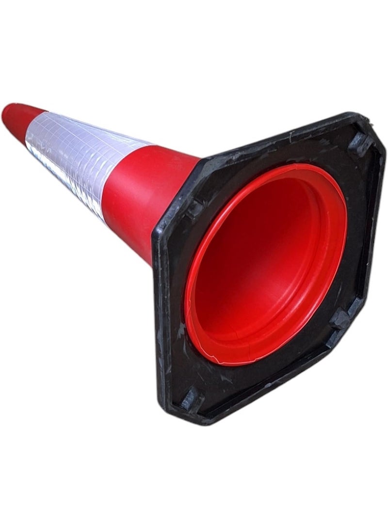 Xboat Traffic Safety Cone PPC with PE Base | 75 CM Road Safety Reflective Traffic Cone | High Visibility Red Traffic Cone | Portable Wind Resistant Traffic Cone with Black Baset - Image 5