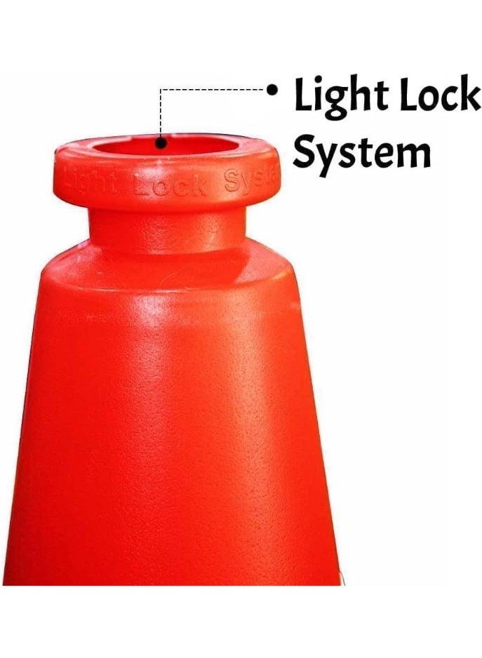 Xboat Traffic Safety Cone PPC with PE Base | 75 CM Road Safety Reflective Traffic Cone | High Visibility Red Traffic Cone | Portable Wind Resistant Traffic Cone with Black Baset - Image 4