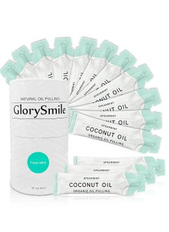 14 Pcs Coconut Oil Pulling Sachets with Coconut Oil and Mint for Oral Health Gums Bad Breath Remedy Natural Teeth Whitening Reduce Bad Smell Cavity and Gums Sensitivity Coconut Oil Sachets 10ml
