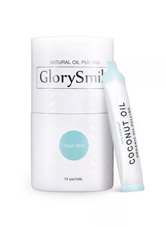 GlorySmile 14 Pcs Coconut Oil Pulling Sachets with Coconut Oil and Mint for Oral Health Gums Bad Breath Remedy Natural Teeth Whitening Reduce Bad Smell Cavity and Gums Sensitivity Coconut Oil Sachets 10ml  - Image 3