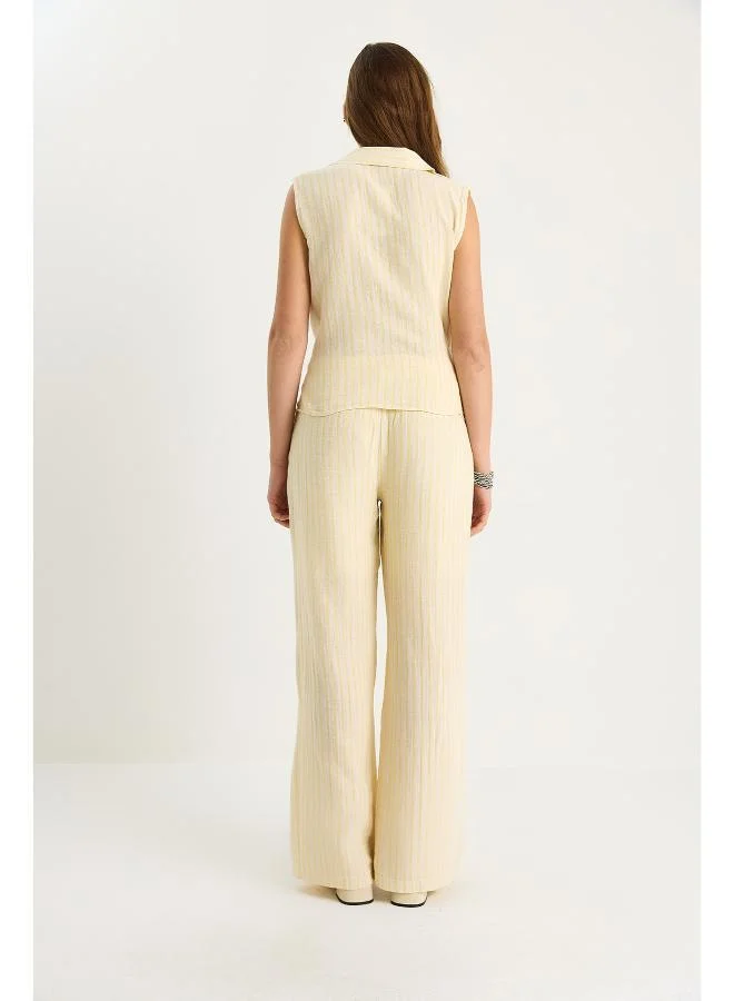 Ginger Pinstripe Wrap Belted Top & Pant Coord Set