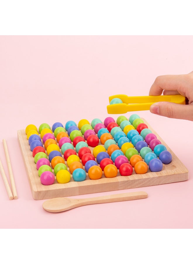 Colorful Beads Entertainment Parent-child Attentiontraining Wooden Children Early Education Board Games Boys And Girls Educational Toys Clip Beads - Image 2