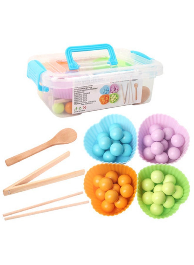 Colorful Beads Entertainment Parent-child Attentiontraining Wooden Children Early Education Board Games Boys And Girls Educational Toys Clip Beads - Image 1