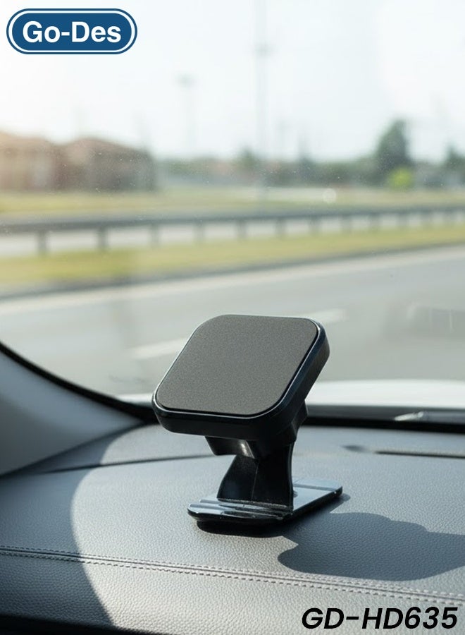 جو-ديز حامل جوال مغناطيسي مرن - حامل سيارة 2 في 1، قبضة مغناطيسية قوية، متوافق مع الأسطح المنحنية، حامل هاتف قابل للتعديل على لوحة القيادة/فتحة التهوية GD-HD835 - Image 1