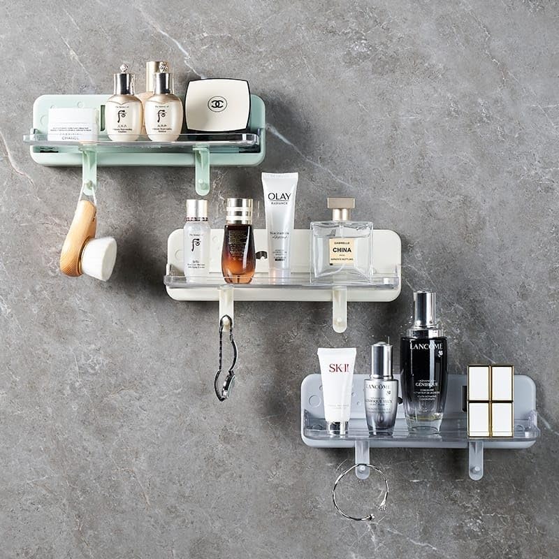 Hidak Acrylic Floating Shelves Bathroom Shelf Set No-Drill Wall-Mounted Vanity Cosmetic Storage Racks Transparent Organizer for Restroom, Kitchen, Bathroom, Toilet, Office - Image 3