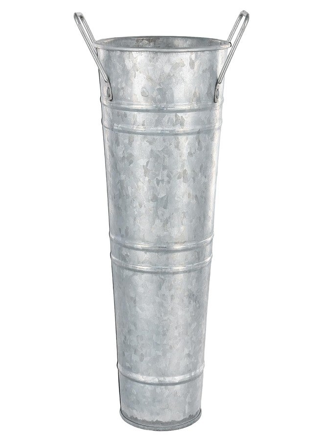 KINJOEK 8 PCS 9 Inch Galvanized Metal Flower Vases, Rustic Farmhouse French Flower Bucket Pots with Handle, Tall Galvanized Metal Vases for Centerpieces, Planter, Home Decor, Silver - Image 5