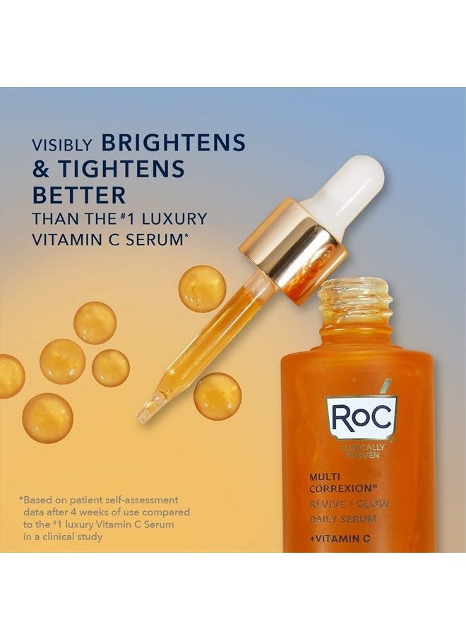 RoC - Multi Correxion Revive + Glow 10% Active Vitamin C Serum for Face, Daily Anti-Aging Wrinkle and Skin Tone Skin Care Treatment, Brightening Serum for Dark Spots, 1 Fluid Ounce - Image 1