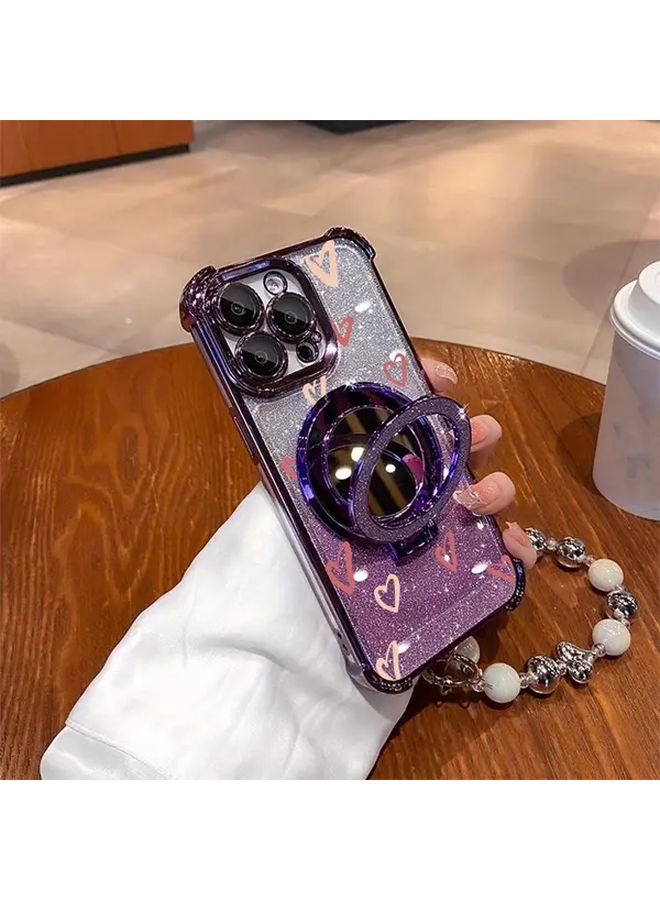 حافظة واقية شاشة كاملة بتأثير لامع فضي لهاتف iPhone 11 مع حامل مغناطيسي بتصميم مضاد للسقوط - Image 4