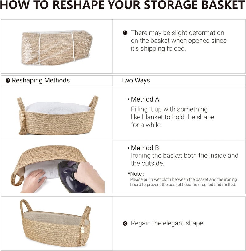 LEAZZOTE Handwoven Tray with Handle | Multipurpose Natural Fibre Case Rectangular Organizer Basket for Toilet, Bathroom, Bedroom, Home and Kitchen (BOX-[S-400]) - Image 4