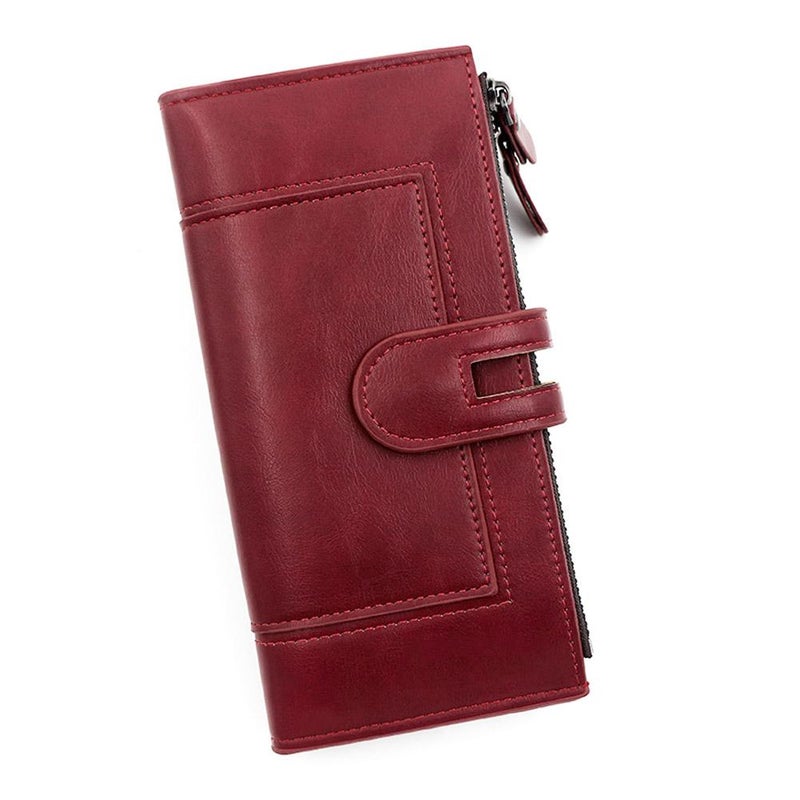 Women's Long Wallet, European and American Style, Mobile Phone Bag, PU Leather, Multi-Card Slot Clutch Coin Purse - Image 1