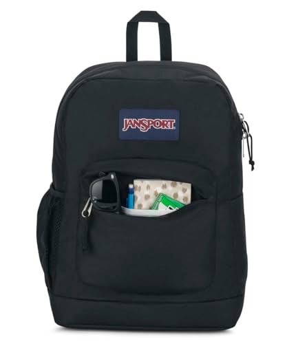 JanSport Cross Town Plus Backpack - Large Main Compartment, Side Water Bottle Pocket, 15-Inch Padded Laptop Sleeve - Black - Image 4