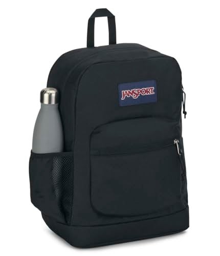 JanSport Cross Town Plus Backpack - Large Main Compartment, Side Water Bottle Pocket, 15-Inch Padded Laptop Sleeve - Black - Image 3