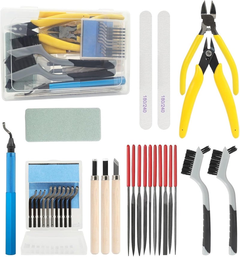 KASTWAVE 3D Printer Accessories Kit 31pcs – Professional Resin Deburring and Finishing Tools for 3D Printing Models, Includes Cleaning, Polishing, and Post-Processing Solution for SLA/DLP Printers - Image 1