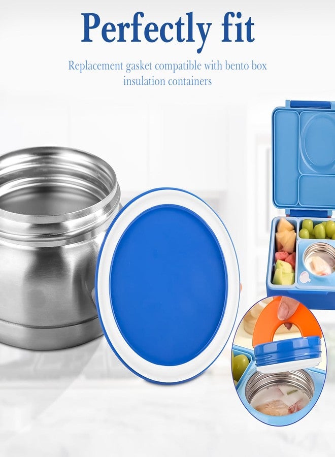Linkidea 6 Pcs Silicone Seal Replacement, Round Exact Fit Lid Seal Gasket Compatible with OmieBox, Leakproof Food Safe Parts & Accessories for Bento Box (White) - Image 2