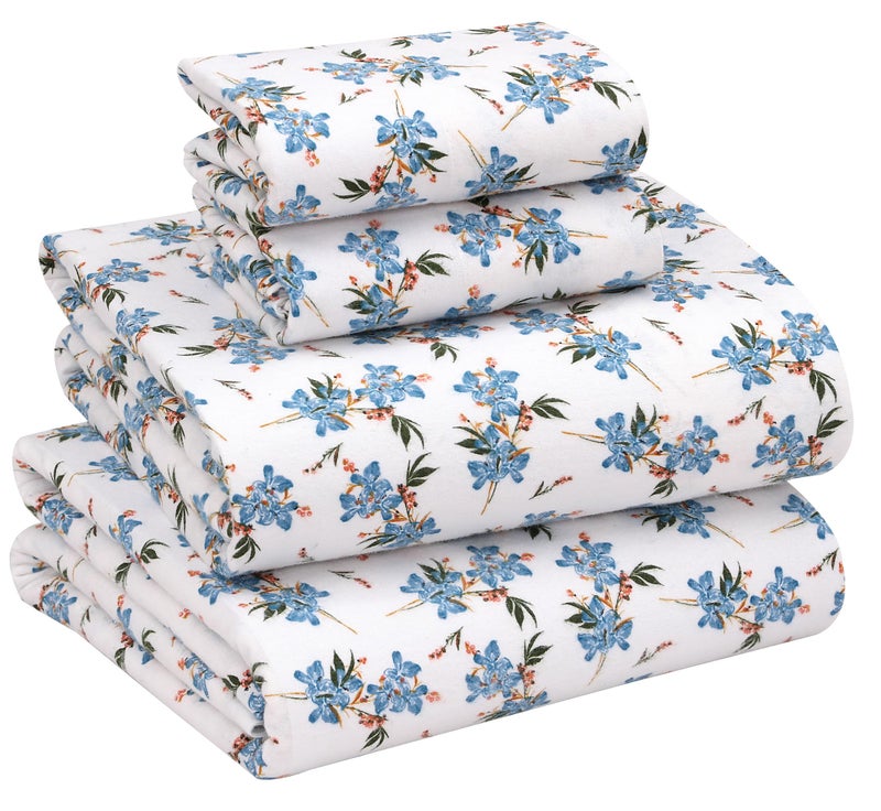 Ruvanti RUVANTI Flannel Sheets Full Size - 100% Cotton Double Brushed Bed Sheets Set  Deep Pockets 16 Inches  All Seasons Breathable & Extra Soft Full Sheets  Warm & Cozy  4 Piece  Cloud Nine  - Image 1