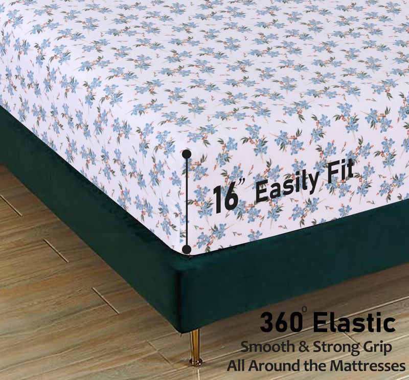 Ruvanti RUVANTI Flannel Sheets Full Size - 100% Cotton Double Brushed Bed Sheets Set  Deep Pockets 16 Inches  All Seasons Breathable & Extra Soft Full Sheets  Warm & Cozy  4 Piece  Cloud Nine  - Image 4