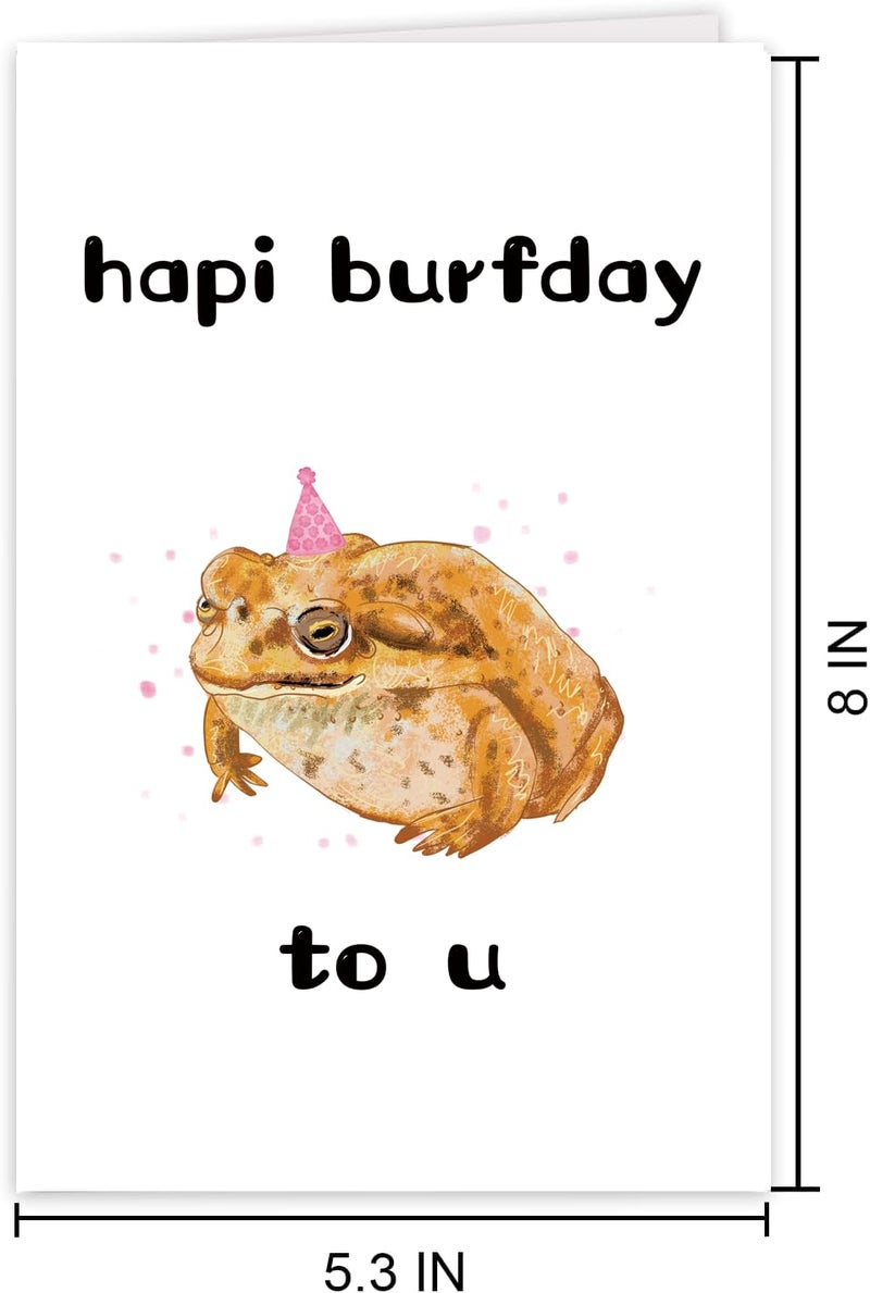 COLINHELIN Funny Grumpy Frog Birthday Card Gift for Women Men Son Daugher, Toad Frog Lover Birthday Greeting Card Gift for Husband Wife Boyfriend Girlfriend - Image 5