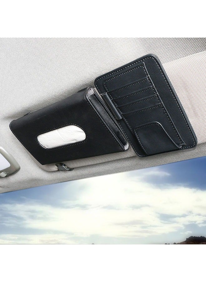 Generic Car Tissue Paper Holder  Car Sunglass Holder  For Car with Sunglass Holder (Black)  - Image 3