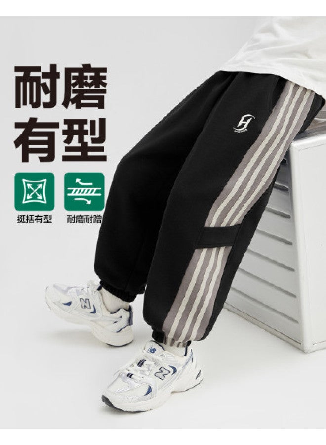 Zuoxi boys' Sport Pants - Striped Cotton Joggers For Kids, Breathable Long Pants For Boys In Spring/autumn - Image 1