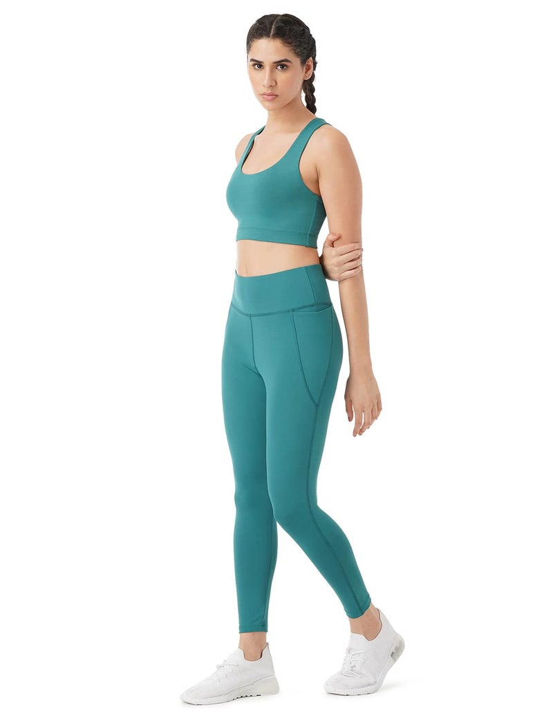 Pump'd Women's Full Coverage Racer Back Sports Bra -Light Padding, Removable Pads, Wire-Free, Anti-Odor, UV Protection, Soft Seams (Green Queen, S) - Image 5