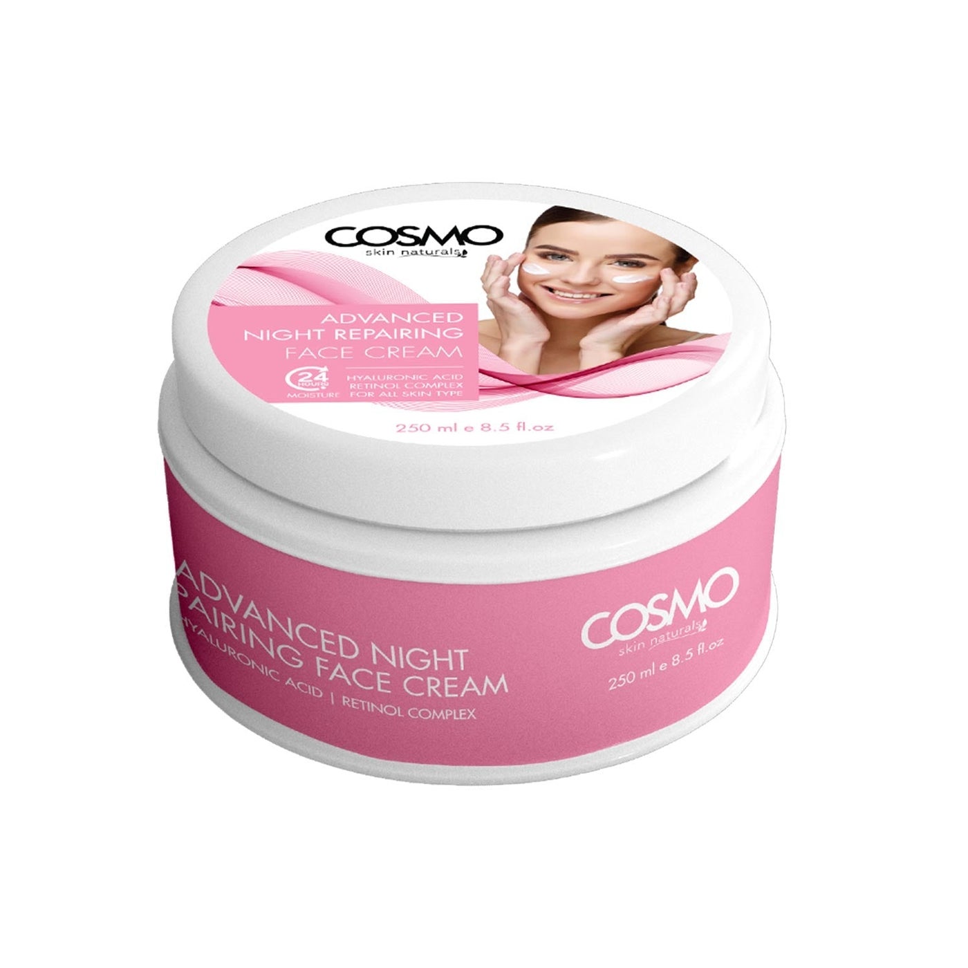 COSMO Advanced Night Repairing Face Cream, Deep Rejuvenating Overnight Moisturizer, Intense Hydration, Wrinkle Reduction, Skin Renewal, Restores Elasticity, Dull Skin, 250ml