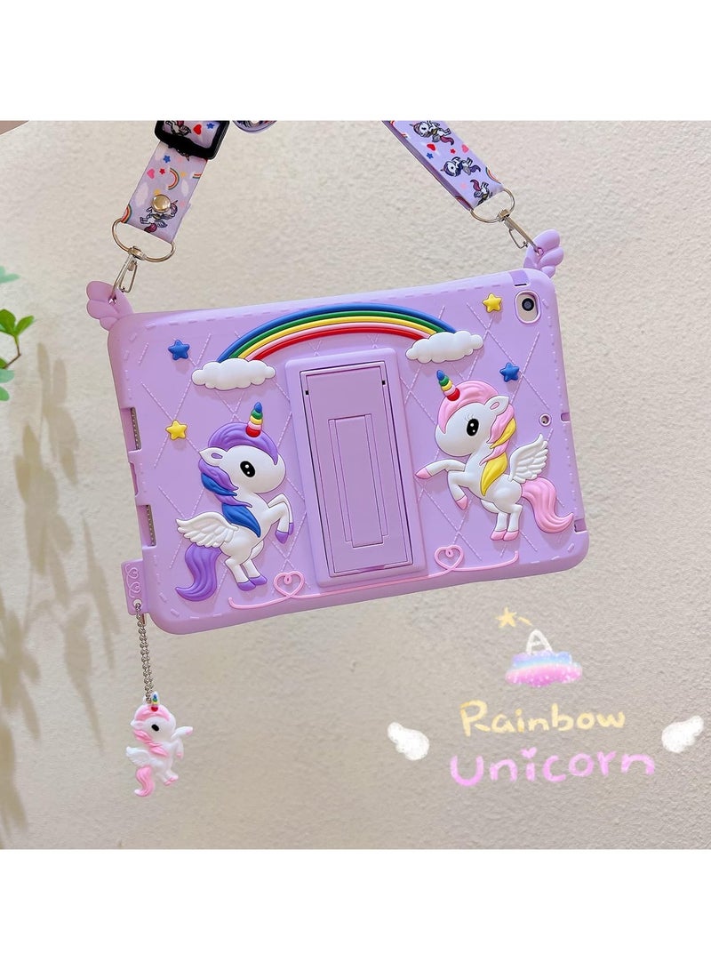 general Suitable for iPad 9th Generation/8th Generation/7th Generation (10.2 inch, 2021/2020/2019), Cute Cartoon Silicone Case with Stand and Shoulder Strap - Image 4