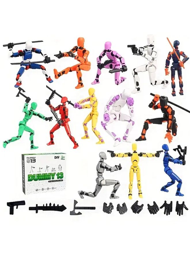 Orange 3D Printed Robotic Humanoid Toy Multi-Jointed Action Figure With Accessories Durable ABS Playful Design - Image 1