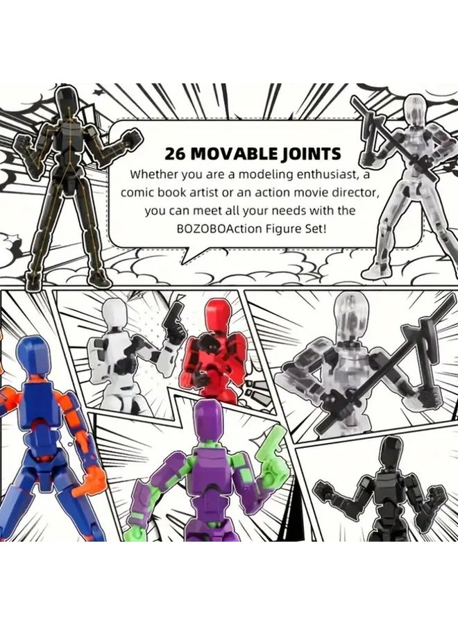 Orange 3D Printed Robotic Humanoid Toy Multi-Jointed Action Figure With Accessories Durable ABS Playful Design - Image 4