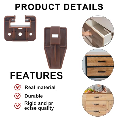 GLSJA 10 Sets Drawer Track Guide and Glides, Center Mount Drawer Plastic Slides Drawer Replacement Part Guides, Fits for Kenlin Rite Trak 1 System Dresser Nightstand - Image 3