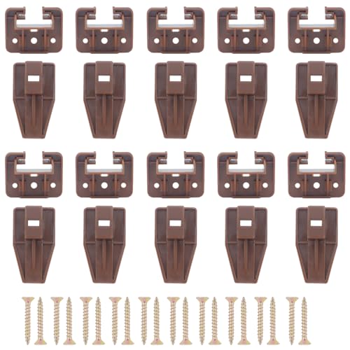 GLSJA 10 Sets Drawer Track Guide and Glides, Center Mount Drawer Plastic Slides Drawer Replacement Part Guides, Fits for Kenlin Rite Trak 1 System Dresser Nightstand - Image 1