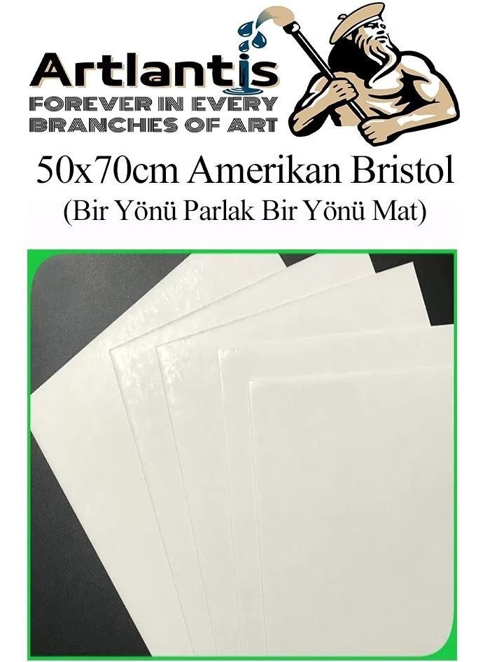 Artlantis - A3 American Bristol Cardboard 29 7 x 42 cm 100 Pieces 220 gr One Side Glossy and One Side Matte Paper Biristol Cardboard - Image 1