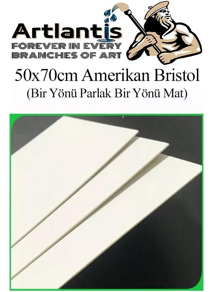 Artlantis - A3 American Bristol Cardboard 29 7 x 42 cm 100 Pieces 220 gr One Side Glossy and One Side Matte Paper Biristol Cardboard - Image 1