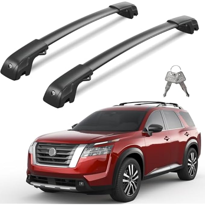 rayihni Lockable Roof Rack Cross Bars 220lb Compatible with Nissan Pathfinder 2022 2023 2024 2025 SV SL Platinum with Raised Side Rails, Heavy Duty Aluminum Roof Rails Crossbars - Image 2