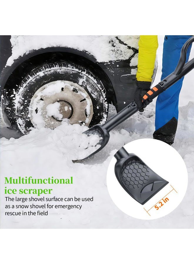 Nibule 3-in-1 Ice Scraper for Car Windshield,25.8 inch Emergency Snow Shovel with 5.2inch Shovel Blade,Detachable Snow Scrapers with Ergonomic Soft Foam Grip for Cars, Trucks, SUVs, Vehicle(Green) - Image 4