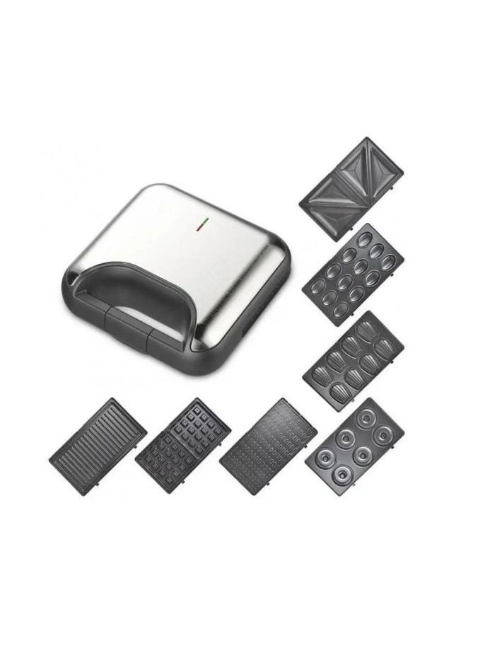 DSP 7-in-1 Sandwich, Waffle and Donut Maker KC-1162 Silver  - Image 1