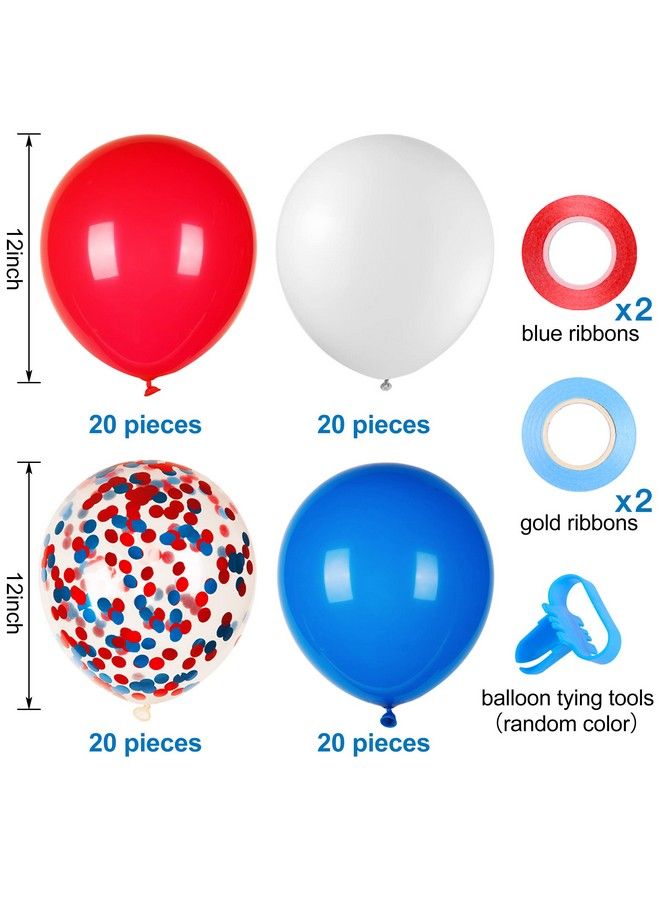 JOYYPOP 80Pcs Red White And Blue Latex Balloons With Confetti Balloons For 4Th Of July Decorations Independence Day Patriotic Anniversary - Image 4