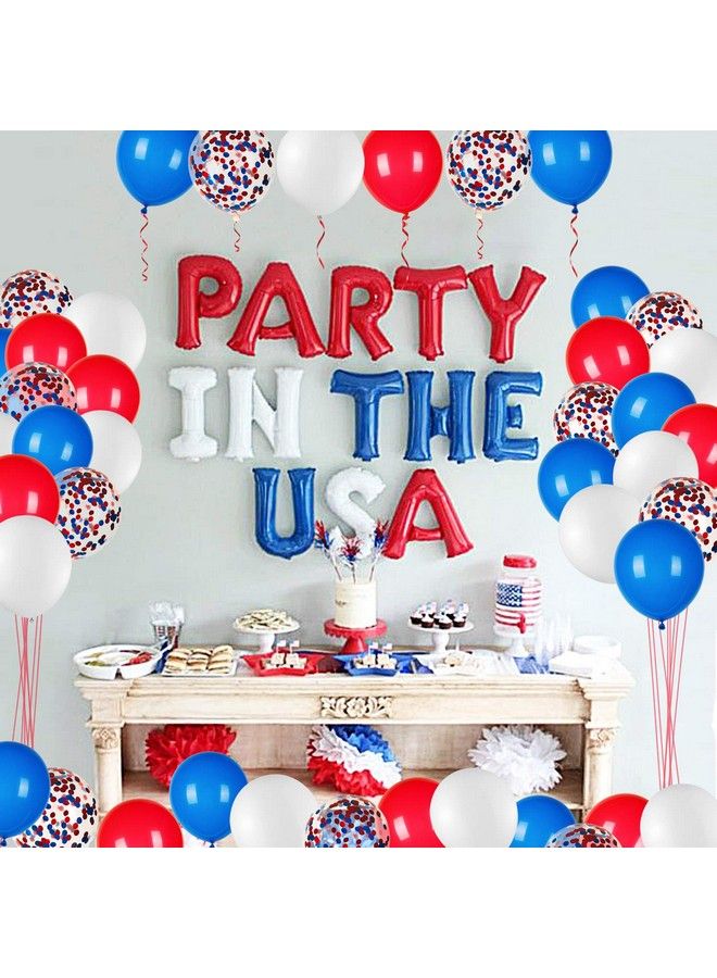 JOYYPOP 80Pcs Red White And Blue Latex Balloons With Confetti Balloons For 4Th Of July Decorations Independence Day Patriotic Anniversary - Image 3