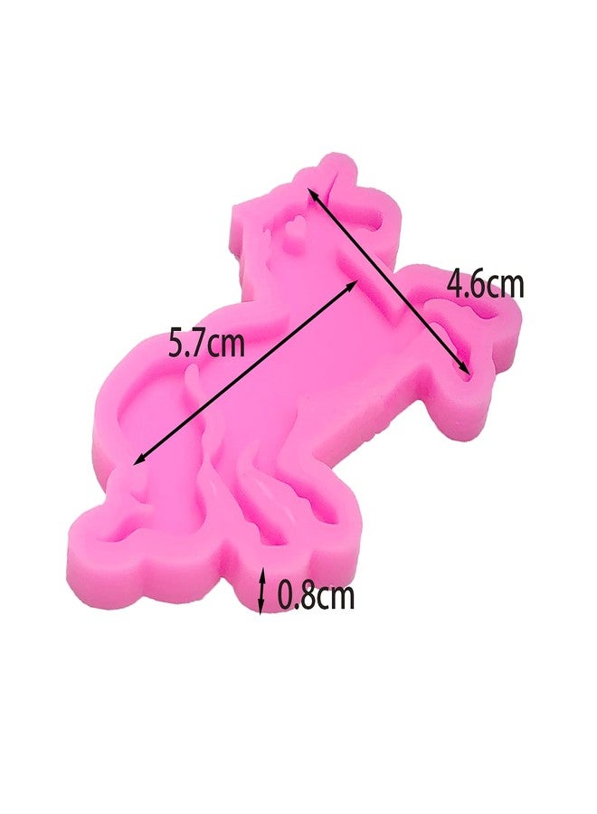 Guratapa Shiny Glossy Pegasus Unicorn Horse Shape Silicone Molds for DIY Craft Keychain Polymer Clay Mold Epoxy Pendant Resin Crafting Making Cake Decoration Fondant Mould - Image 2
