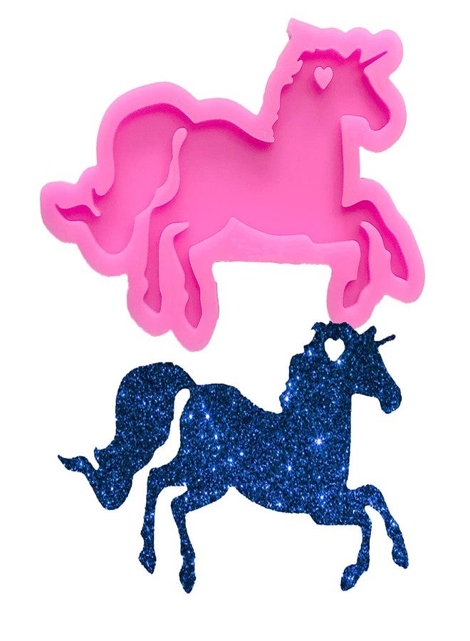 Guratapa Shiny Glossy Pegasus Unicorn Horse Shape Silicone Molds for DIY Craft Keychain Polymer Clay Mold Epoxy Pendant Resin Crafting Making Cake Decoration Fondant Mould - Image 1