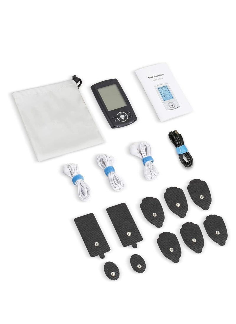 SYOSI - Muscle Stimulator Dual Channel TENS EMS Unit 24 Modes for Pain Relief Therapy, Electronic Pulse Massager Muscle Massager with 10 Pads Dust-Proof Drawstring Storage Bag - Image 1