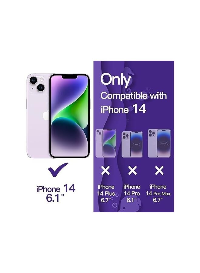 Jetech Cute Case for iPhone 14 6.1-Inch, Wave Frame Curly Shape Shockproof Phone Cover for Women and Girls, Clear Hard PC Back (Purple) - Image 2