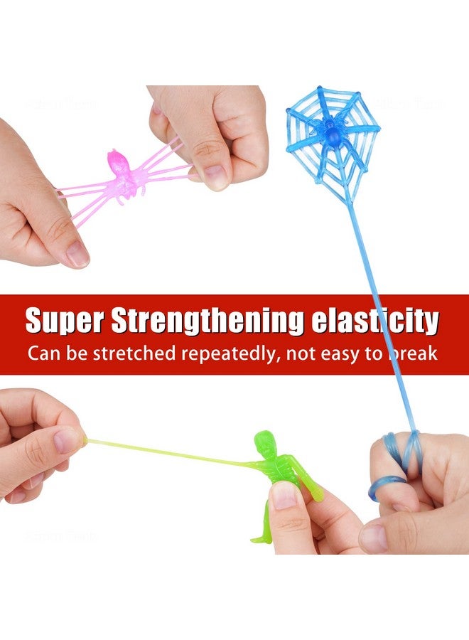 NiHome 29Pcs Halloween Stretchy Toys Skeleton Spiderweb Glitter Spider Toy Set Halloween Goodie Bag Stuffers Fillers Stretchy Skeleton Party Favors For Kids Trick Or Treat Stretchy Toys - Image 5