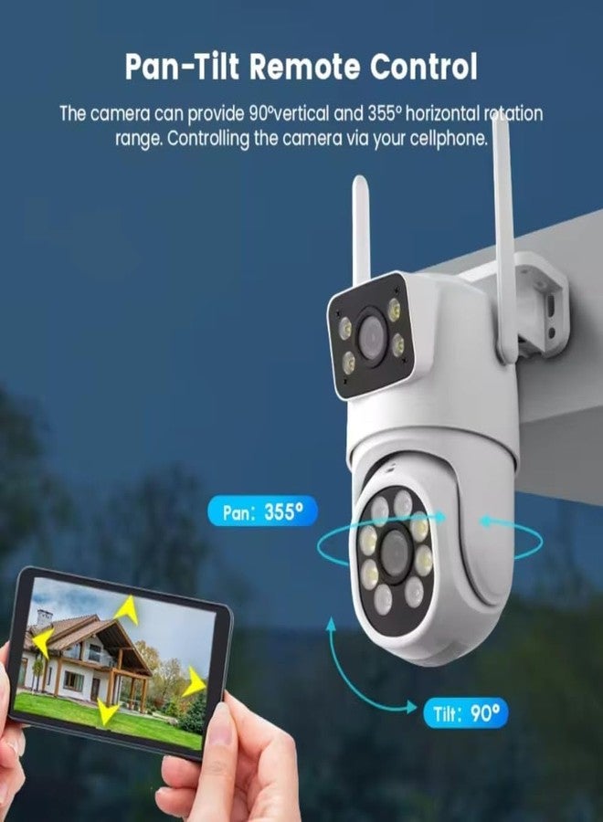 MAYUMI Color Night Vision, Waterproof (66), 2 Way Talk, Motion Detection | 4G/5G SIM Camera 5+5MP FHD Dual Lens/Dual Screen View Pan & Tilt Zoom Outdoor CCTV Camera (Black or White) - Image 2