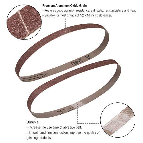 Zivisk 1/2 Inch x 18 Inch Sanding Belts, 40 Grits Aluminum Oxide Sanding Belt, Belt Sander Tool for Woodworking, Metal Polishing (30 Pack) - Image 5