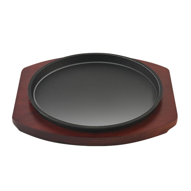YYJINGYOU Cast Iron Fajita Plate, Steak Platter, Skillet Pan (10 inch) - Image 1