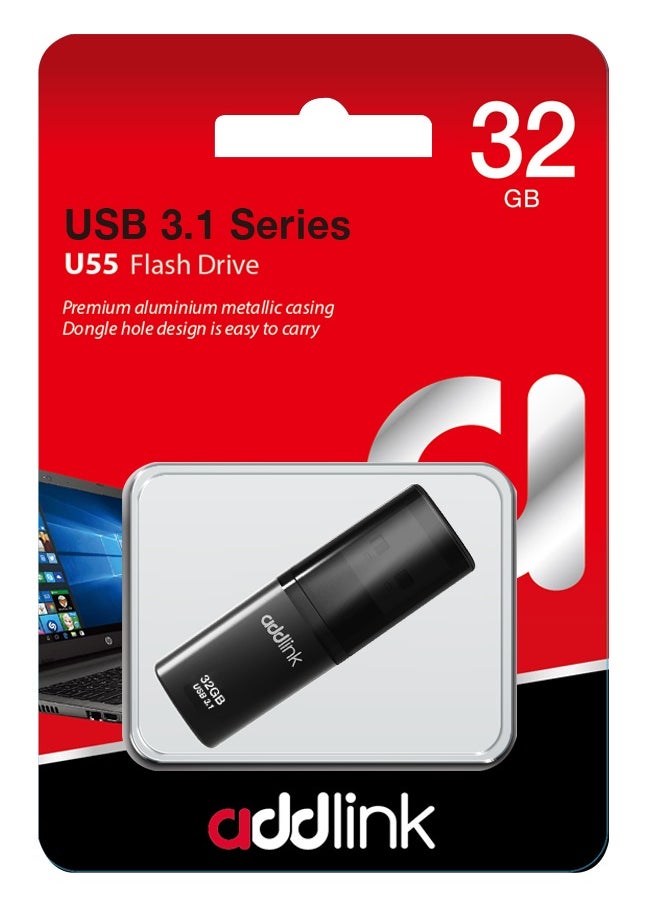 addlink 32GB USB Flash Drive 3.1 U55 Gen 1 Super Fast Pendrive with Aluminium Body - High Speed Jump Drive Memory Stick  - Image 2